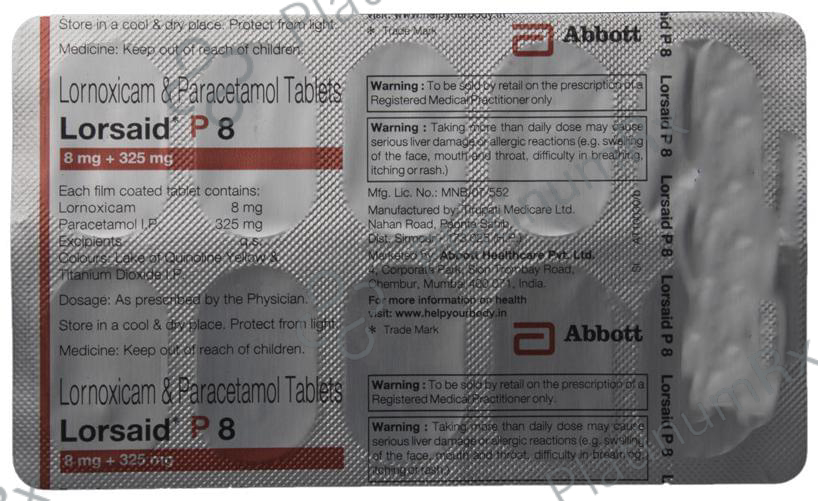 Lorsaid P 8/325mg Tablet 10s