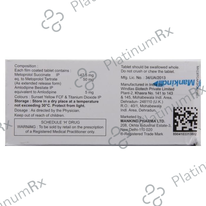 Gudpres AM 50 5/47.5mg Tablet PR 10s