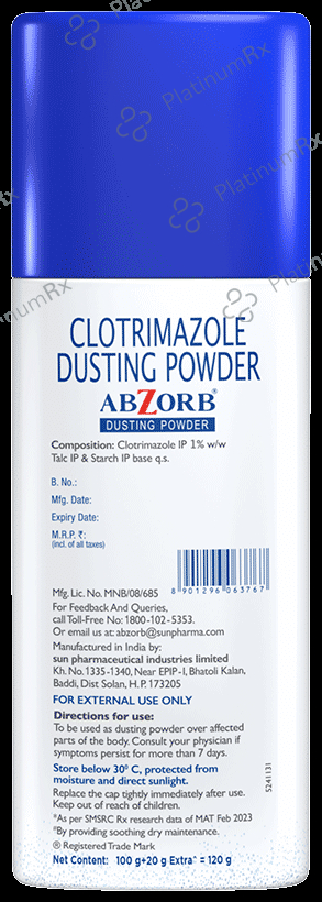 Abzorb Anti Fungal 1% Dusting Powder 120gm
