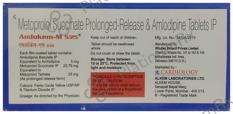 Amlokem M 5mg/25mg Tablet