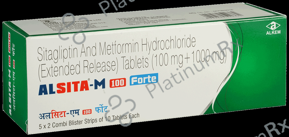 Alsita M 100 Forte 1000/100mg Tablet ER 10s