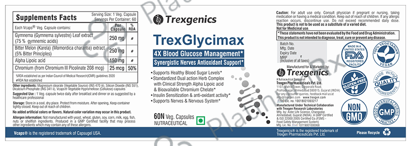 Trexgenics TrexGlycimax Diabetes Support Veg Capsules