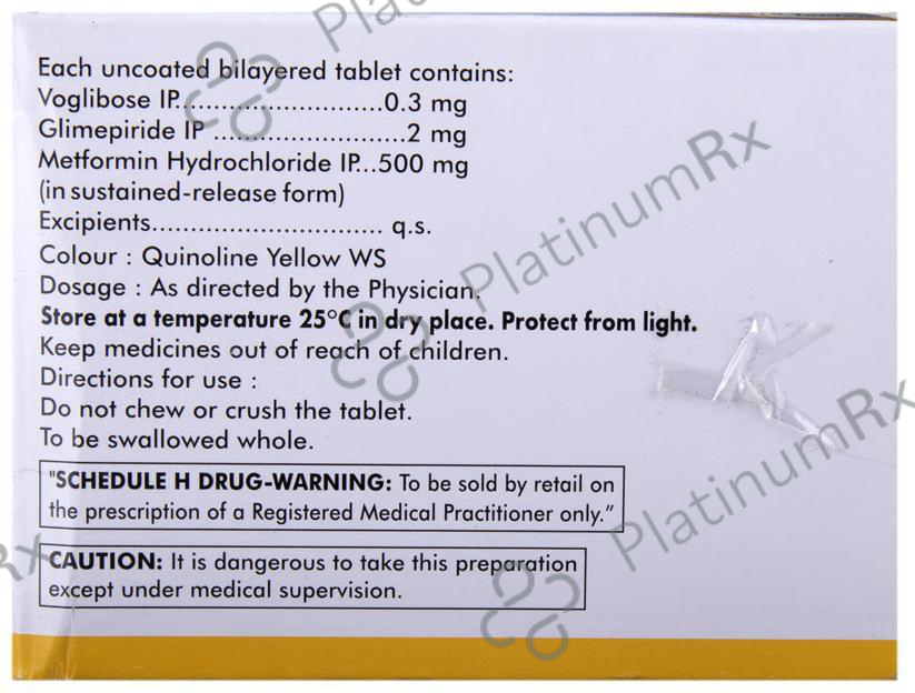 Voglinorm GM 2/0.3 2/500/0.3mg Tablet SR 10s