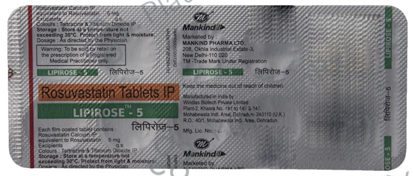 Lipirose 5mg Tablet 10s