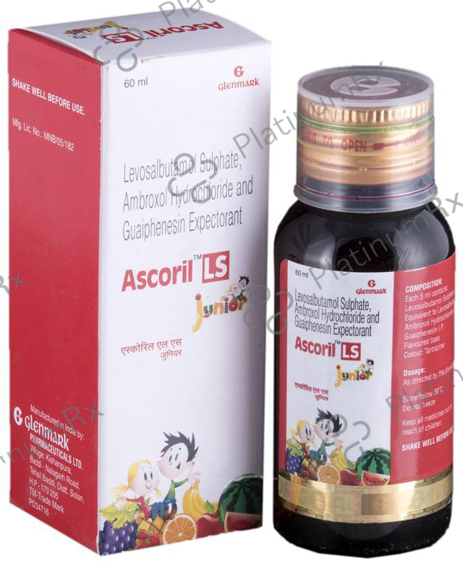 Ascoril LS Junior 15/50/0.5mg Syrup 60ml