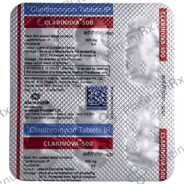 Clarinova 500mg Tablet 10s
