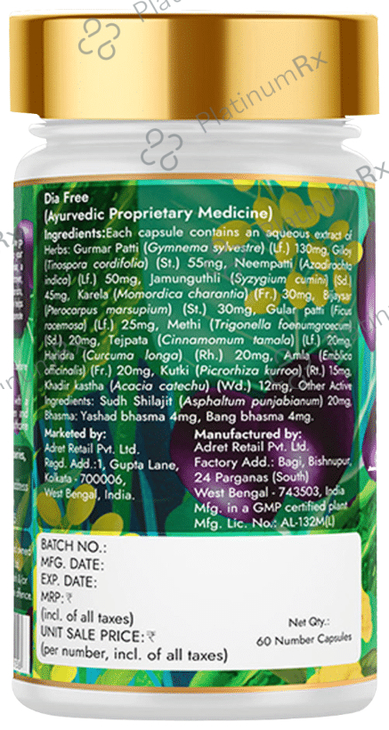 Kapiva Dia Free Capsule - For Healthy Blood Sugar Levels - Diabetes Care