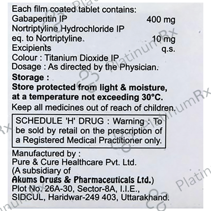 Laregab NT 400/10mg Tablet 10s