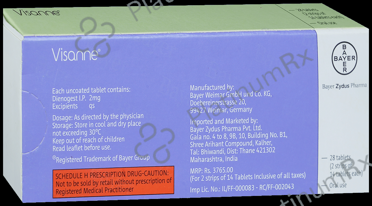 Visanne 2mg Tablet 28s