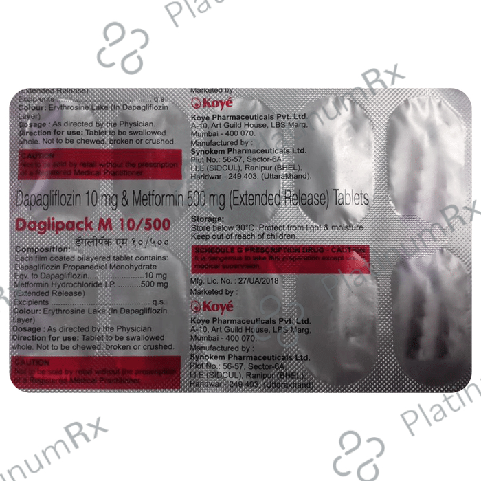 Daglipack M 10/500 Tablet ER
