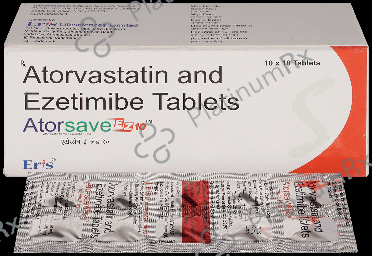 Atorsave EZ 10/10mg Tablet 10s