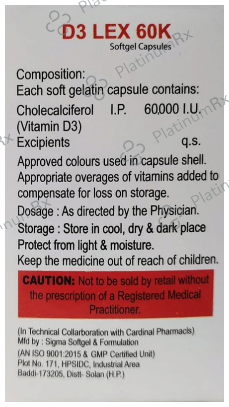 D3 Lex 60K Softgel Capsule