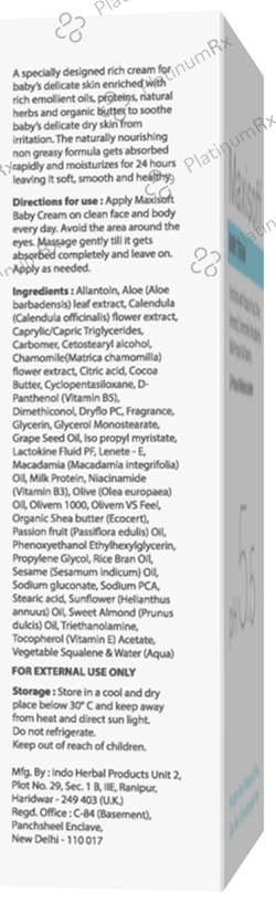 Maxisoft pH 5.5 Baby Cream (50gm Each) 2 Tubes