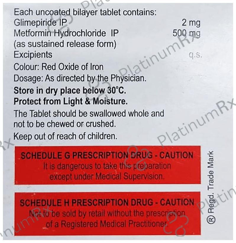 Prichek M 2/500mg Tablet SR 15s