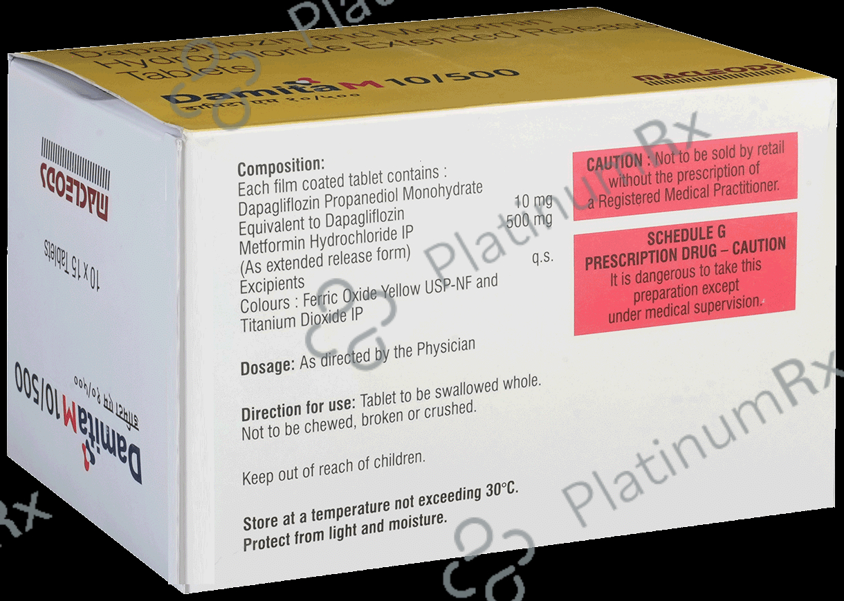Damita M 10/500mg Tablet ER 15s