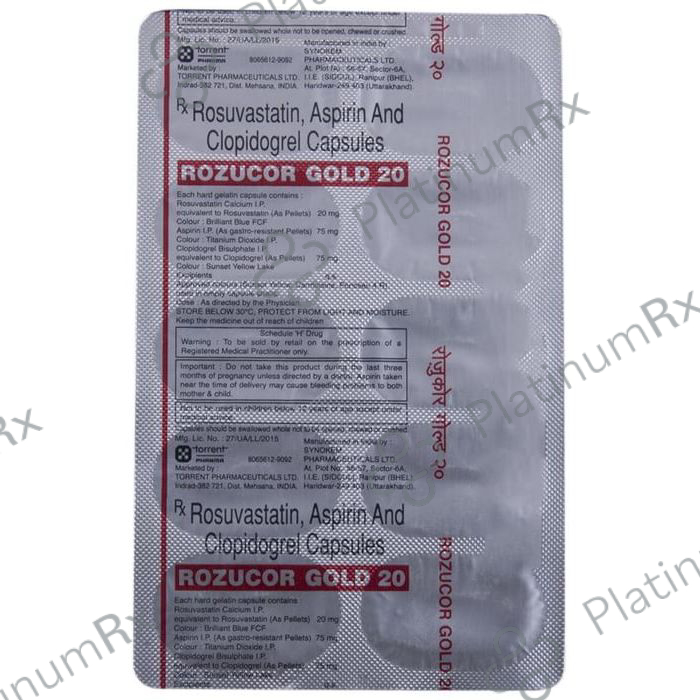 Rozucor Gold 20/75/75mg Capsule 10s