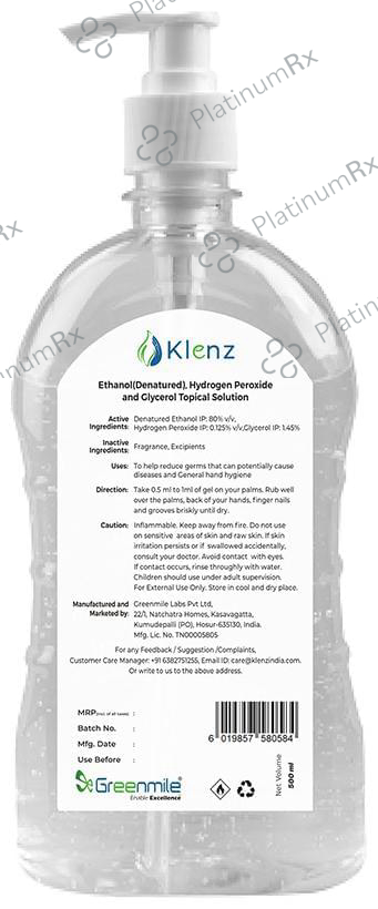 Klenz Plus Instant Hand Sanitizer Chocolate 500 ml