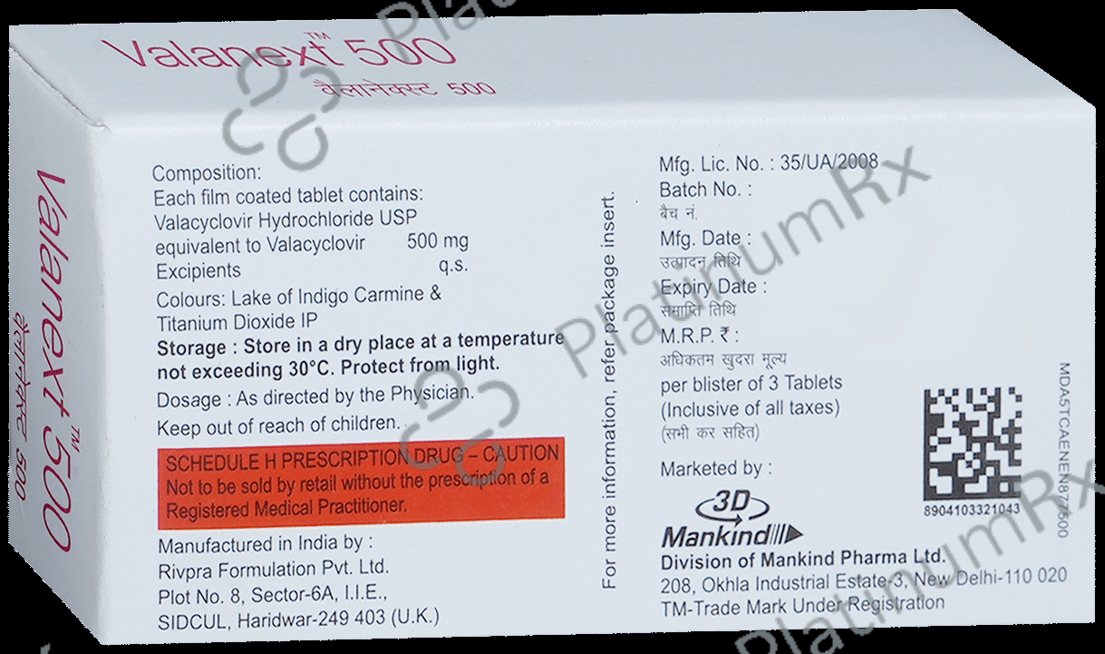 Valanext 500mg Tablet 3s