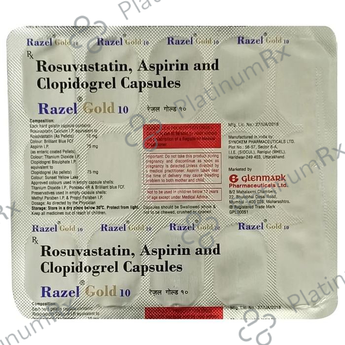 Razel Gold 10/75/75mg Capsule 15s