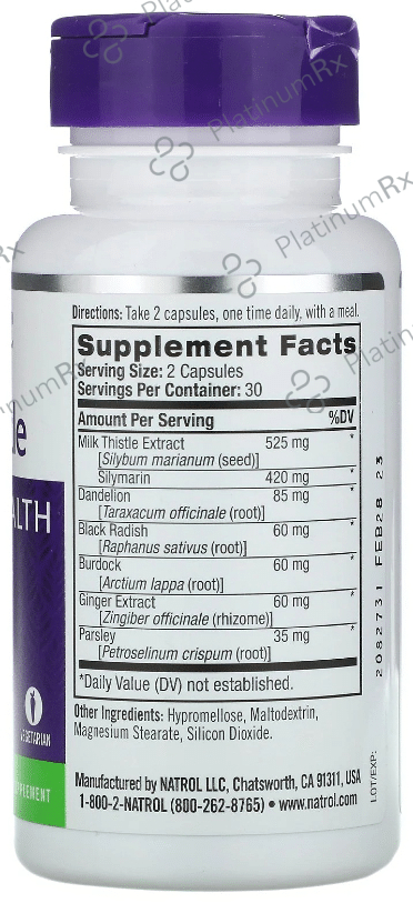 Natrol Milk Thistle Capsule - For Antioxidant Protection, Liver & Digestive Detoxification