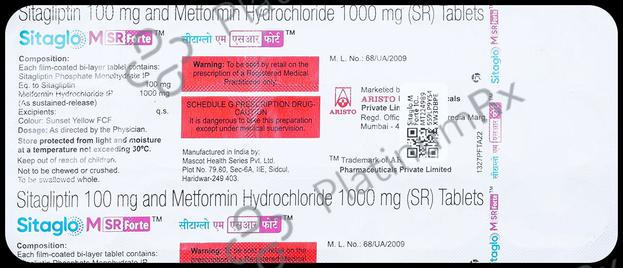 Sitaglo M SR Forte 1000/100mg Tablet 15s