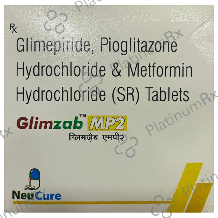 Glimzab MP 2mg/500mg/15mg Tablet