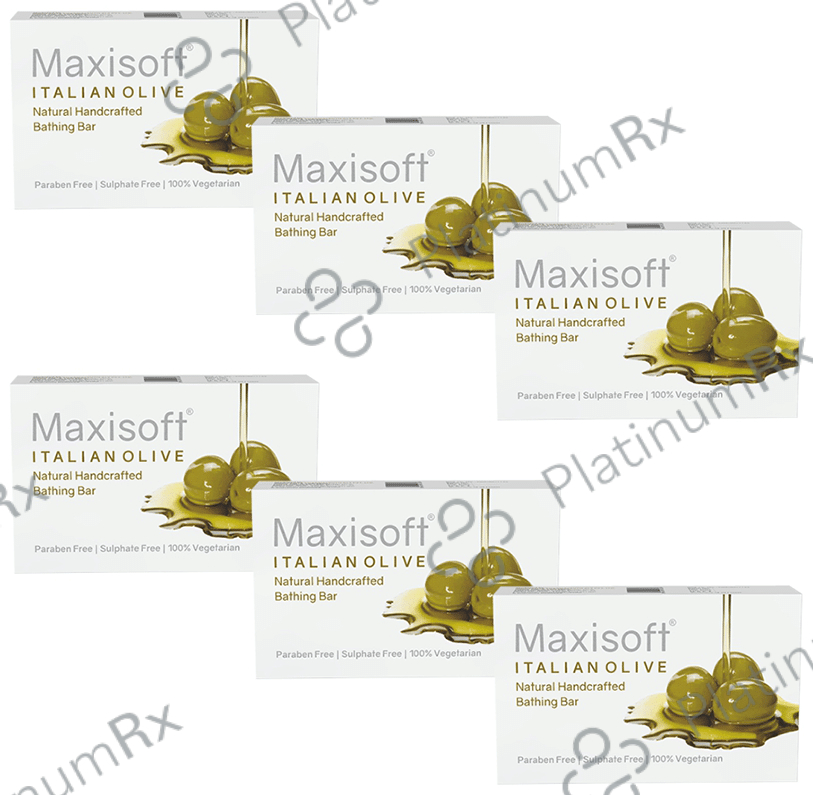 Maxisoft Italian Olive Bathing Bar (75gm Each) 6 units