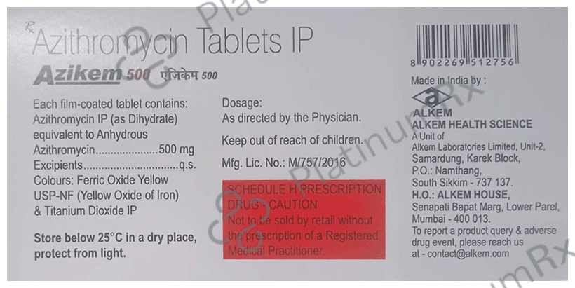 Azikem 500mg Tablet
