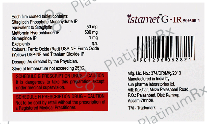 Istamet G 50/1/500mg Tablet IR 10s