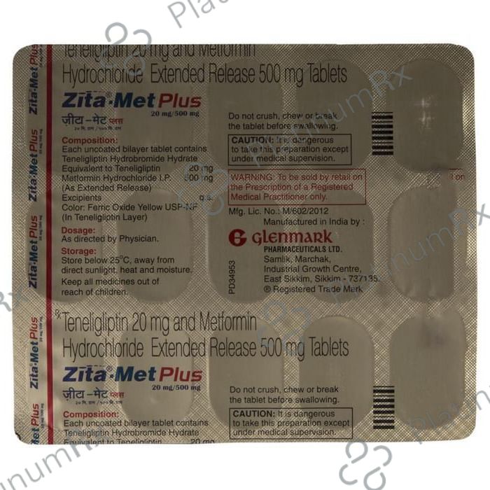 Zita Met Plus 500/20mg Tablet ER 15s
