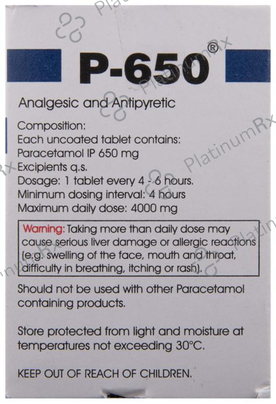 P 650mg Tablet 10s