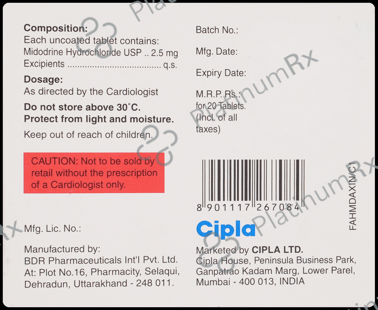 Cipmido 2.5mg Tablet