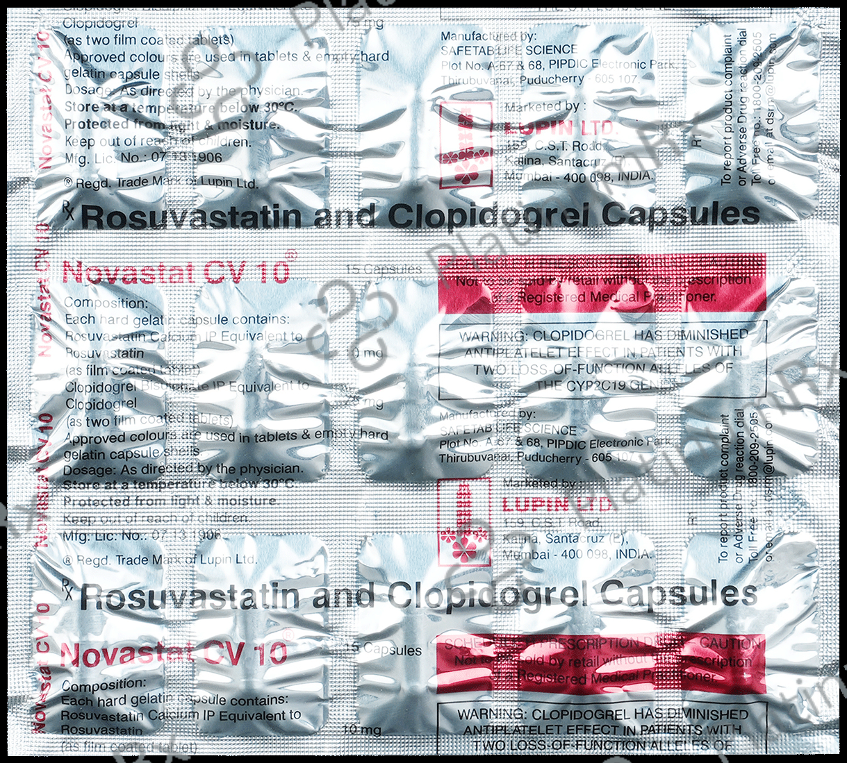 Novastat CV 10/75mg Capsule 15s