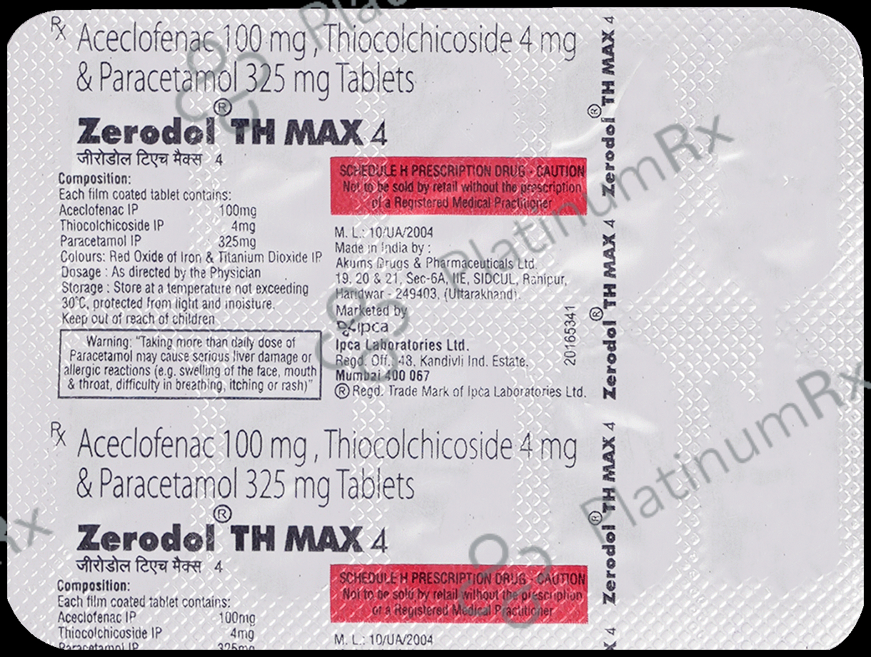 Zerodol TH Max 4/100/325mg Tablet 10s