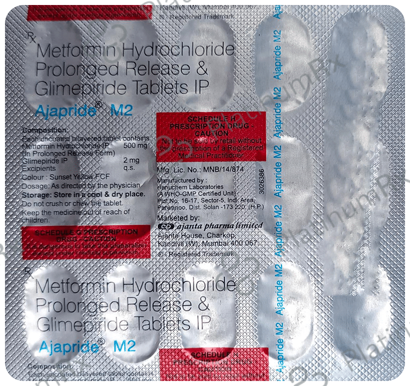 Ajapride M 2mg/500mg Tablet PR