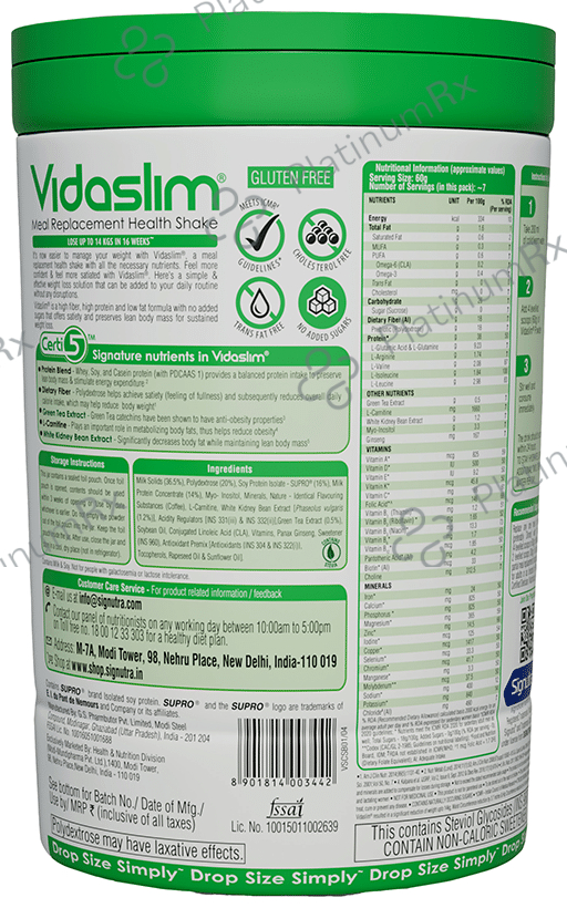 Vidaslim Meal Replacement for Weight Management Coffee Latte