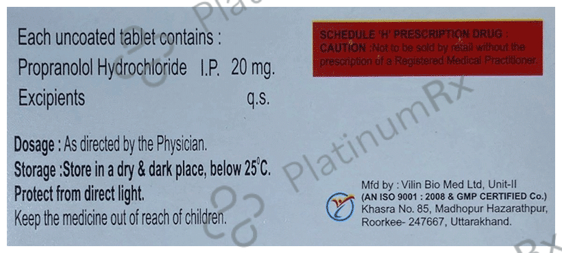 Psynolol 20 Tablet