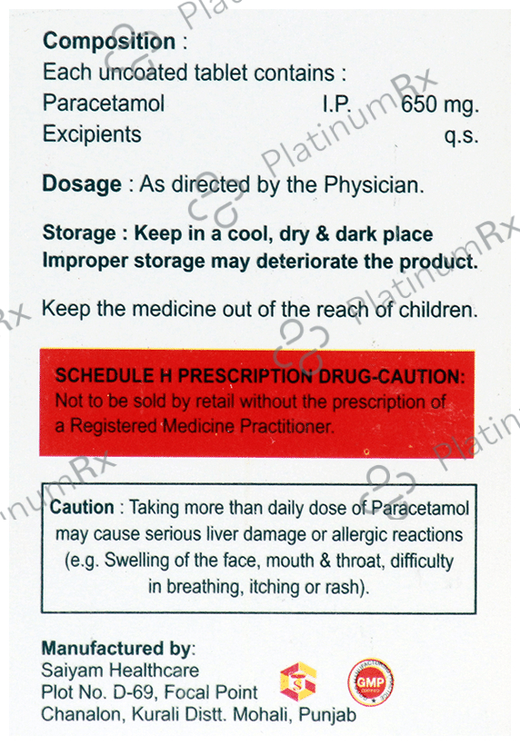 Paracure 650 Tablet