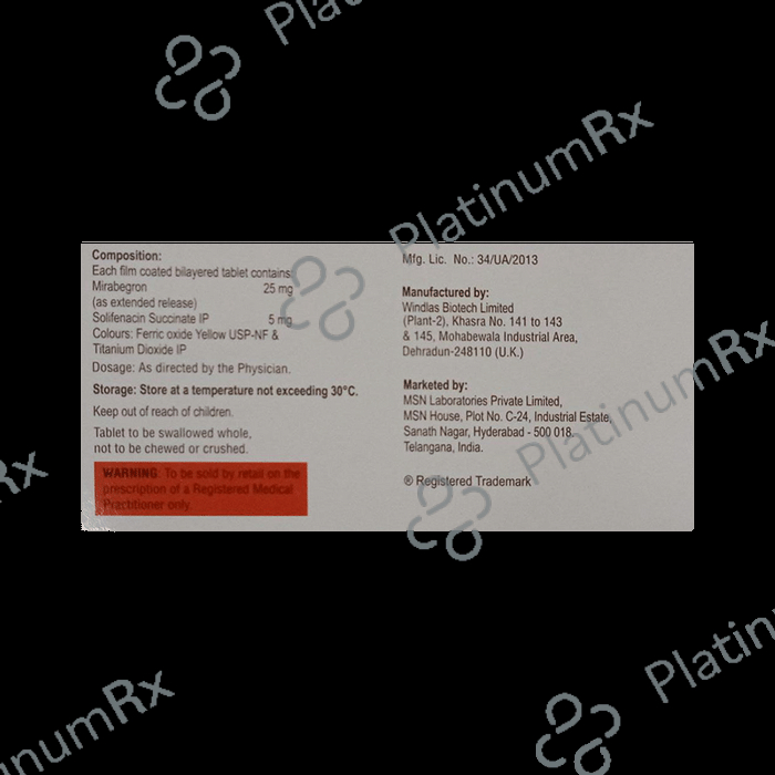 Mirabig S 25 Tablet ER 25/5mg 10s