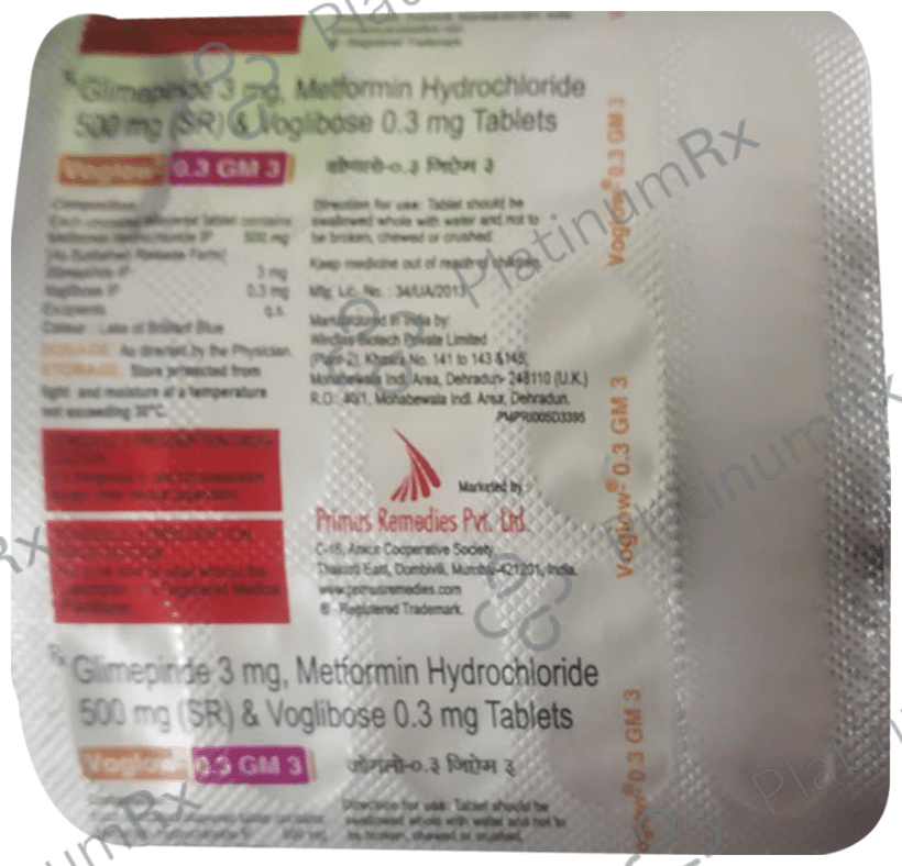 Voglow GM3 3/500/0.3mg Tablet SR 15s