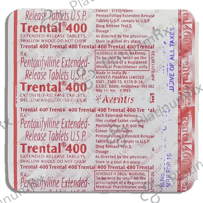 Trental 400mg Tablet PR 15s
