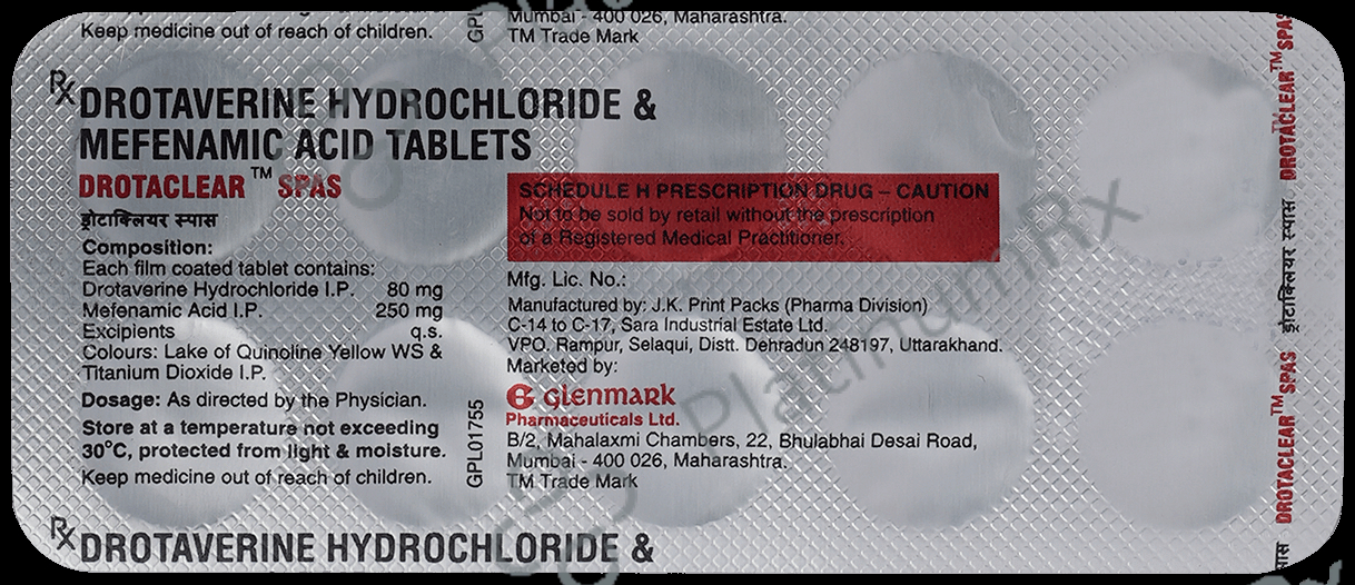 Drotaclear Spas 80mg/250mg Tablet