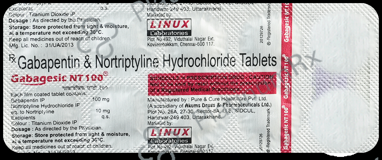 Gabagesic NT 100/10mg Tablet 10s