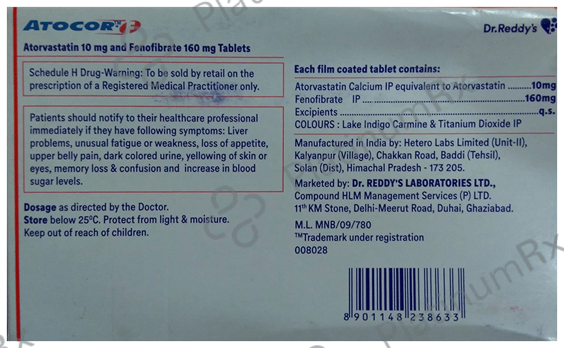 Atocor F 10/160mg Tablet 15s