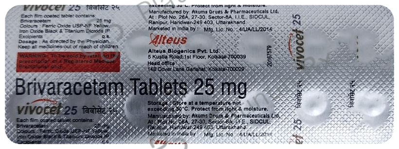 Vivocet 25mg Tablet 14 Tablet