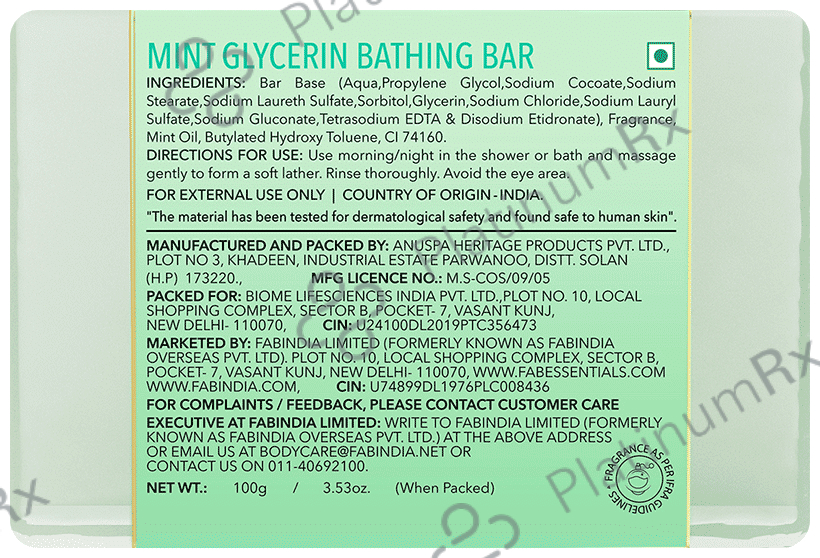 Fabessentials Mint Glycerin Bathing Bar