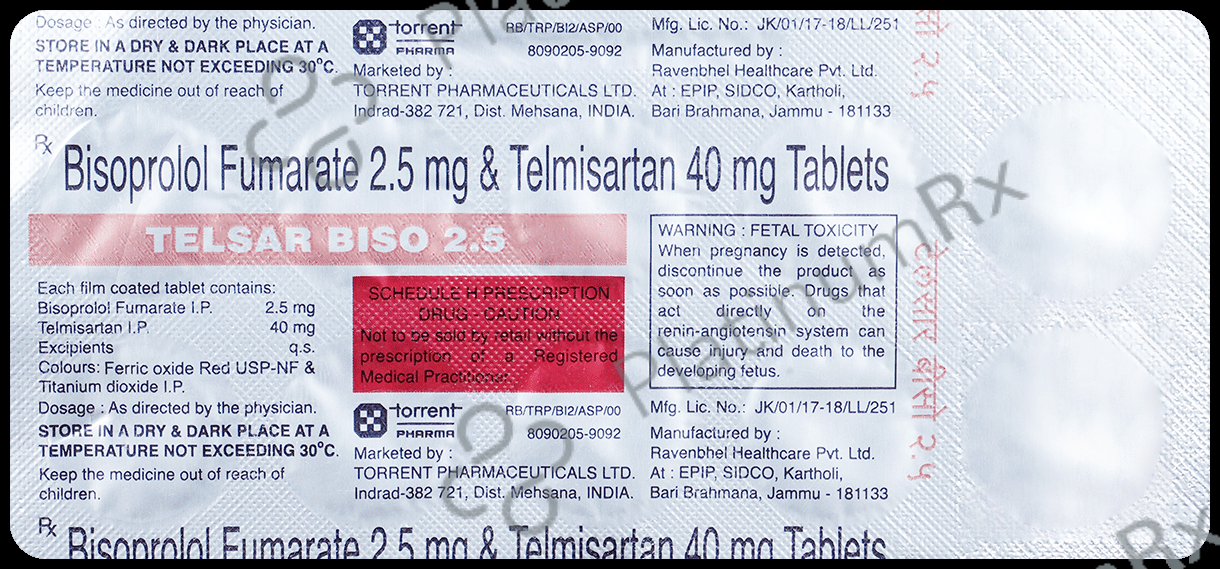 Telsar Biso 40/2.5mg Tablet 10s