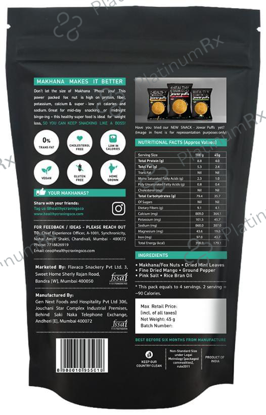 The Healthy Cravings Co 7 Day Assorted Roasted Snacks Bundle (Makhana and Jowar Puffs) Jain