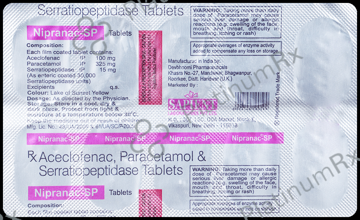 Nipranac SP 100mg/325mg/15mg Tablet