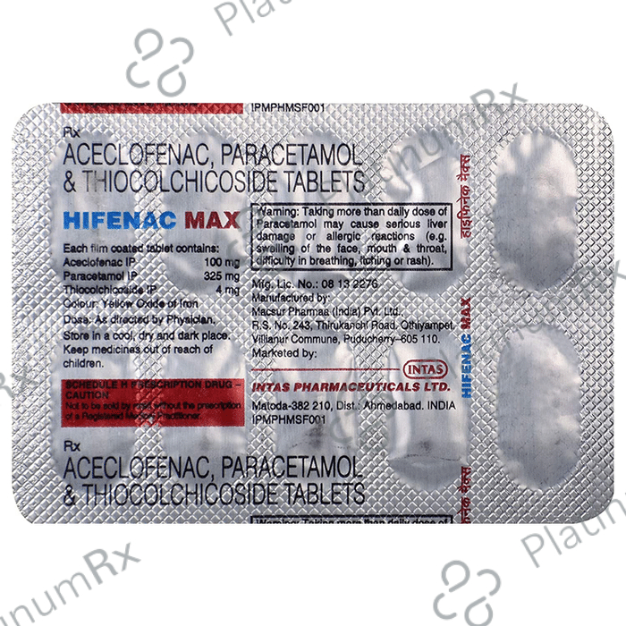 Hifenac Max 100/325/4mg Tablet 10s